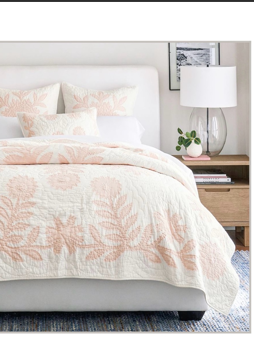 POTTERY BARN NWT LILO COTTON QUILT KING/CAL KING,2 STANDARD SHAMS, 2 EURO SHAMS.